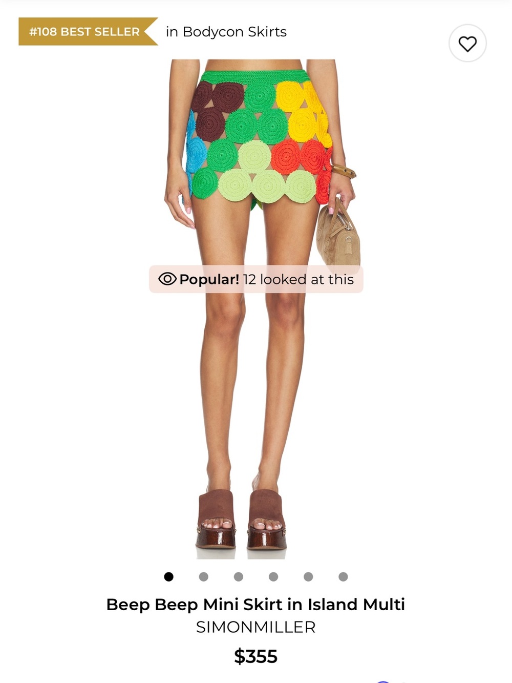 Simon Miller Crochet Mini Skirt — Green, Yellow, Red, Blue, Brown, Cream